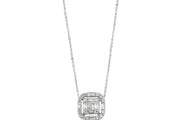 0.34 Karat Diamond Baguette Necklace
