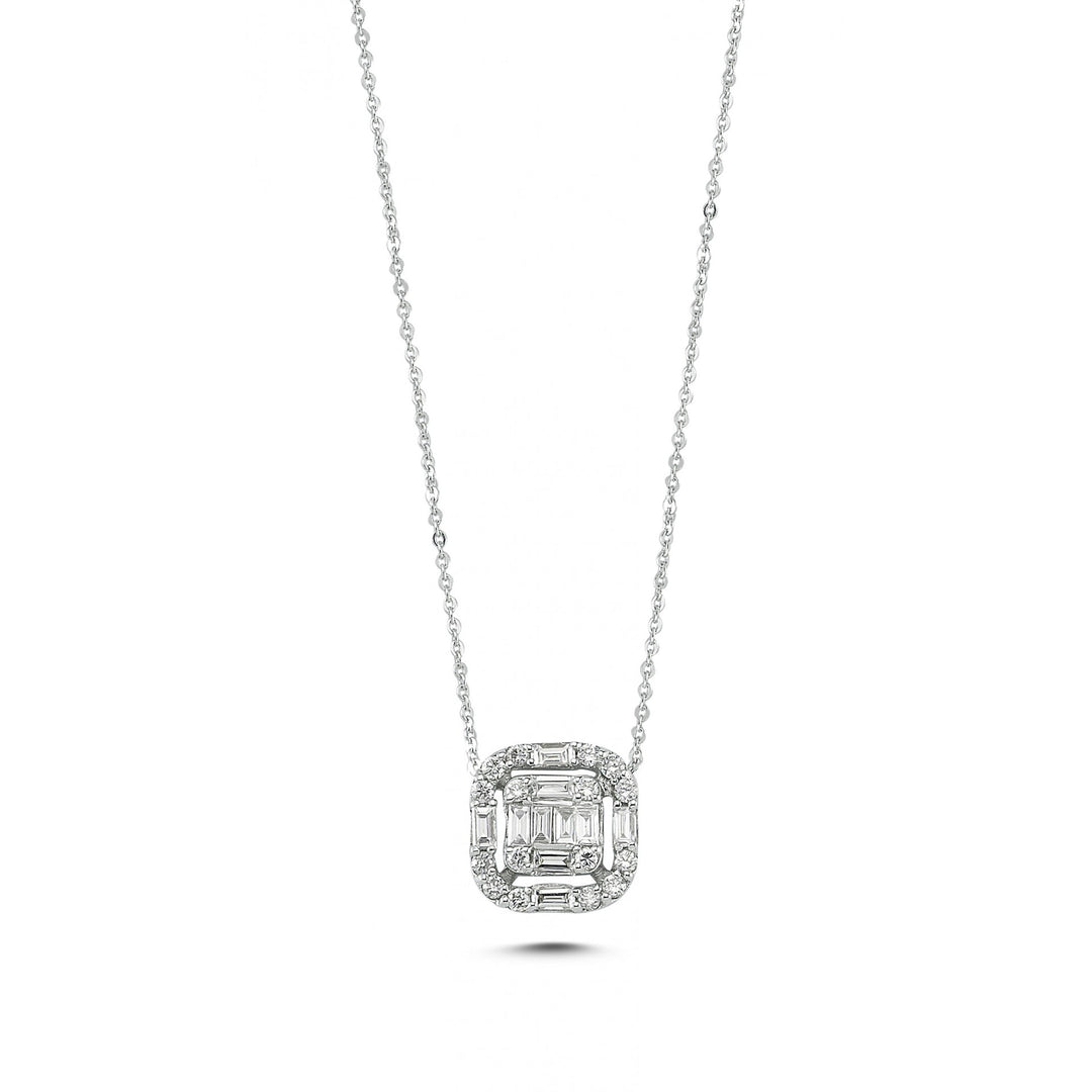 0.34 Karat Diamond Baguette Necklace