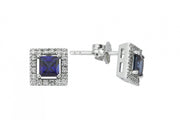 1.30 Karat Diamond Sapphire Earrings