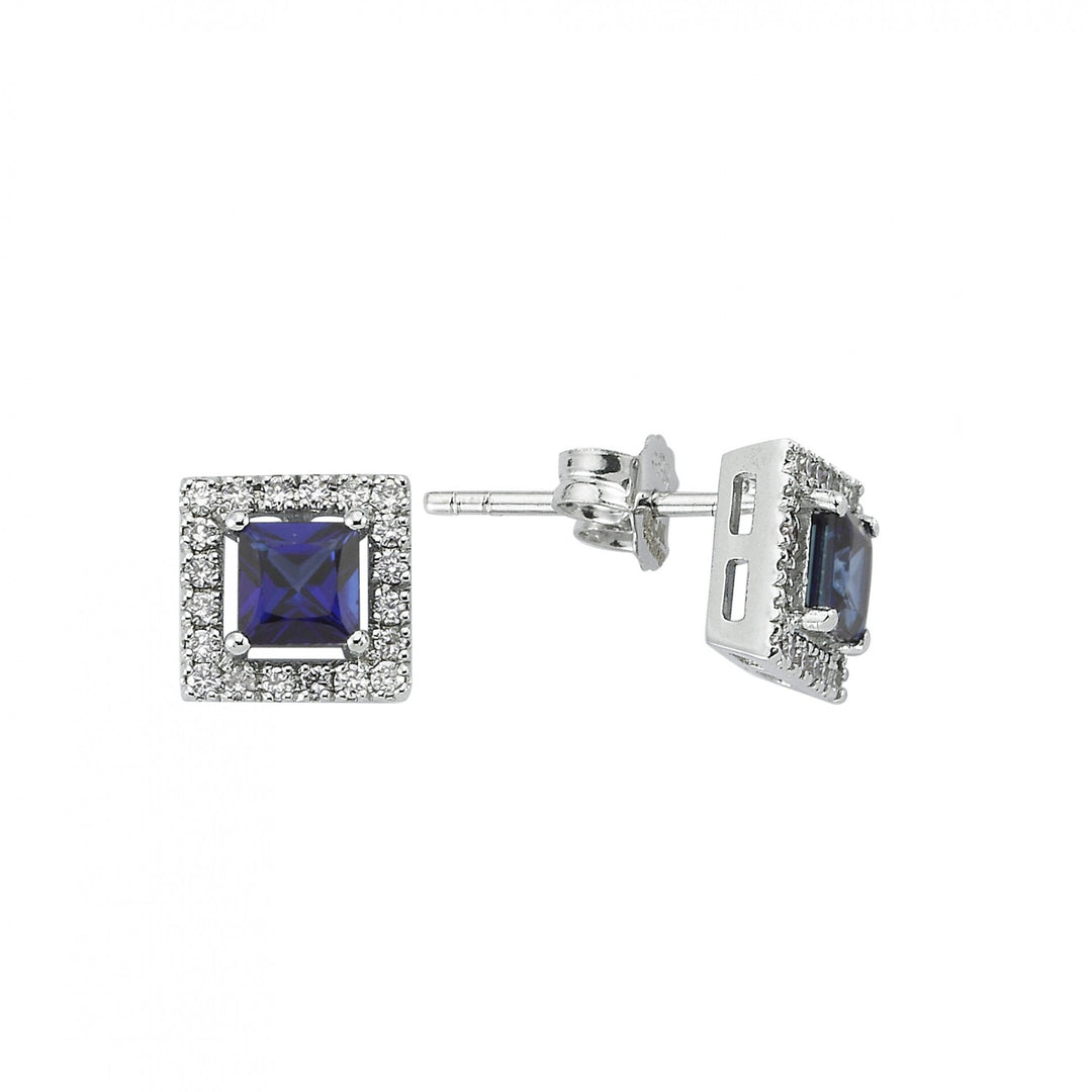 1.30 Karat Diamond Sapphire Earrings