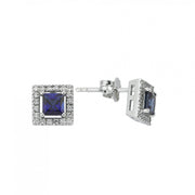 1.30 Karat Diamond Sapphire Earrings