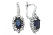4.12 Karat Diamond Sapphire Earrings