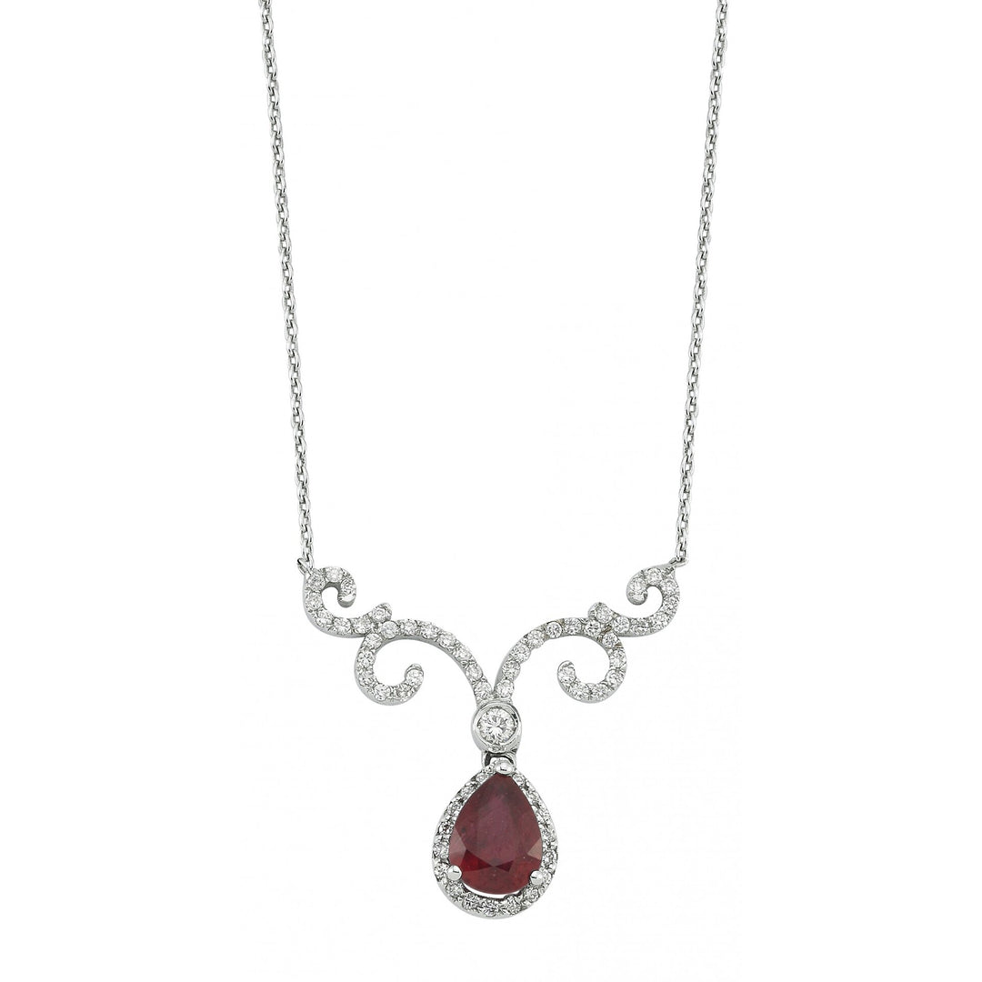 1.93 Karat Diamond Ruby Necklace