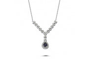 0.48 Karat Diamond Sapphire Necklace
