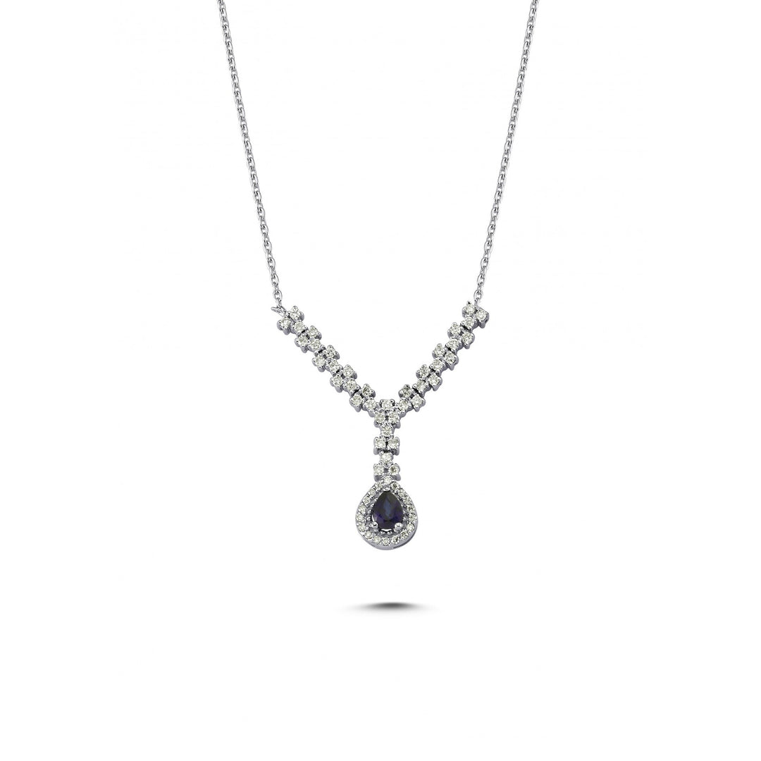 0.48 Karat Diamond Sapphire Necklace