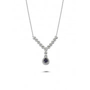 0.48 Karat Diamond Sapphire Necklace