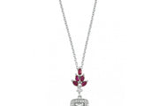 0.54 Karat Diamond Ruby Necklace