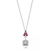 0.54 Karat Diamond Ruby Necklace