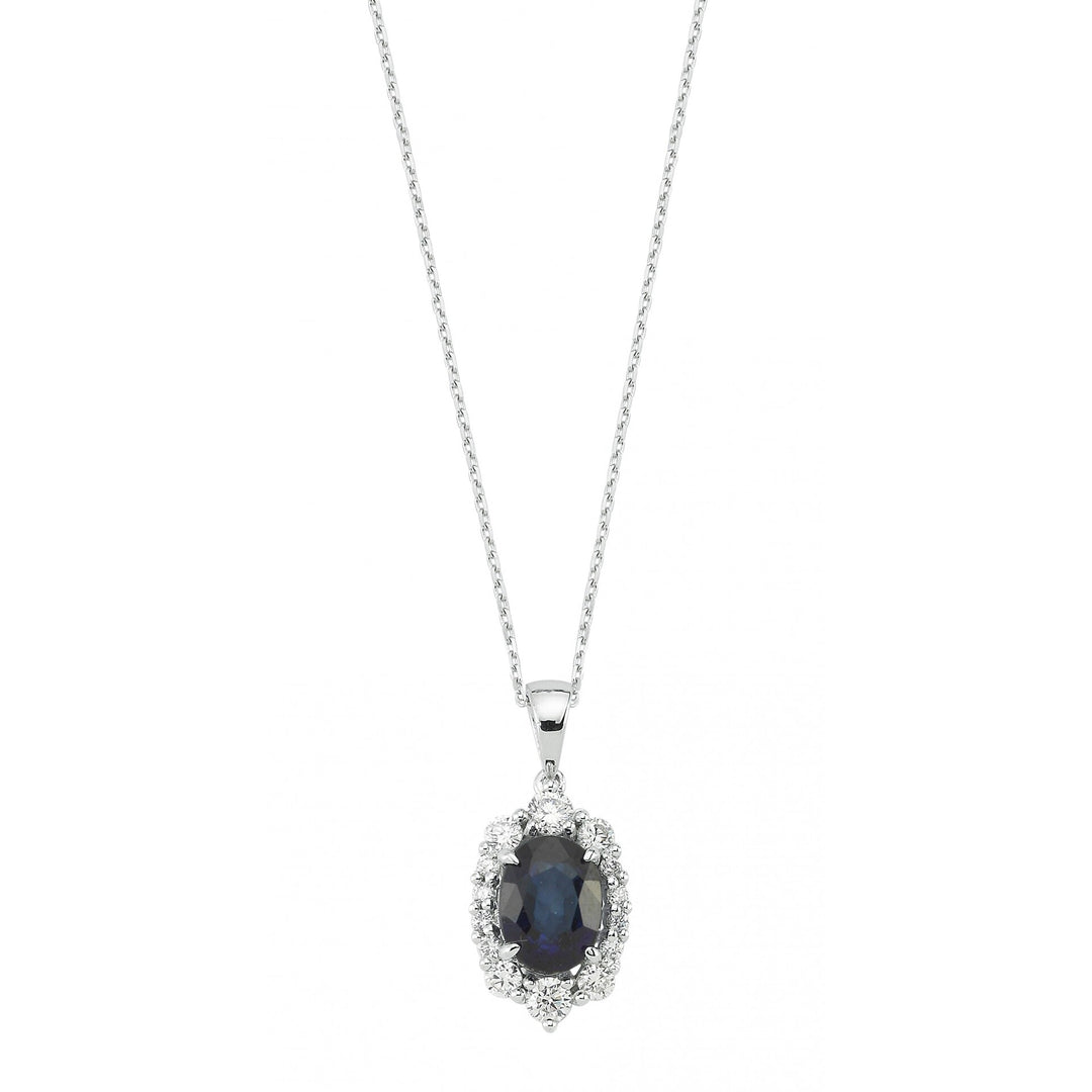2.23 Karat Diamond Sapphire Necklace