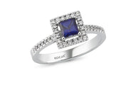 0.83 Karat Diamond Sapphire Ring