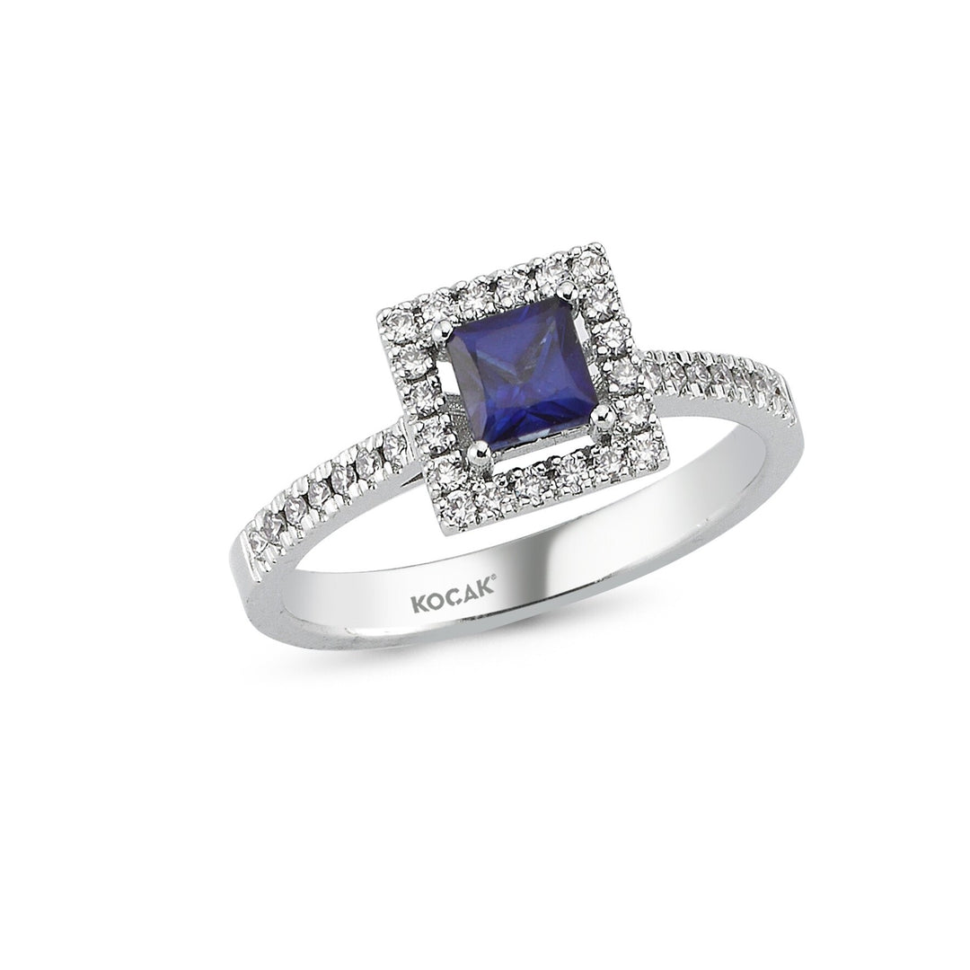 0.83 Karat Diamond Sapphire Ring