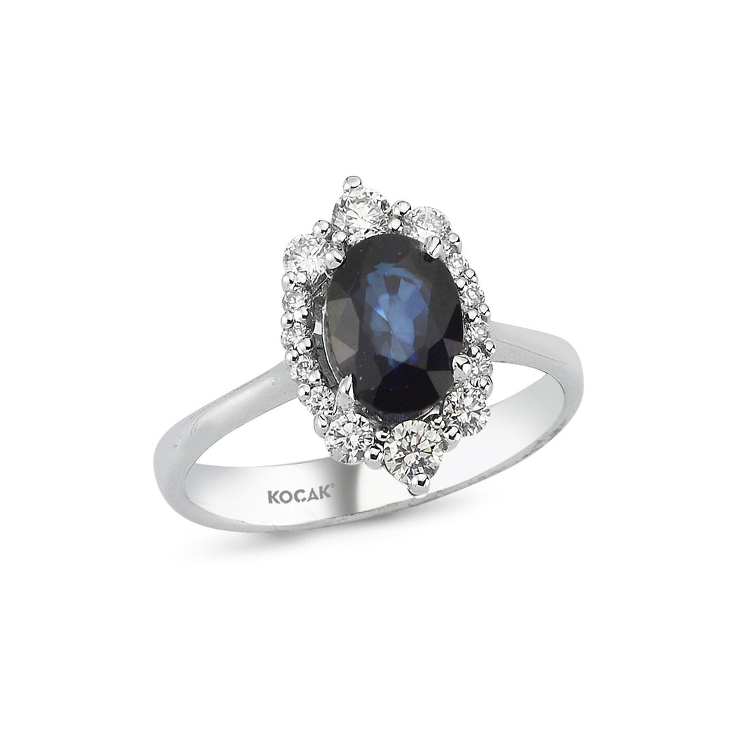 1.83 Karat Diamond Sapphire Ring