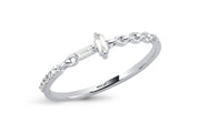 0.09 Karat Baguette Stone Set Diamond Ring