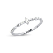 0.09 Karat Baguette Stone Set Diamond Ring