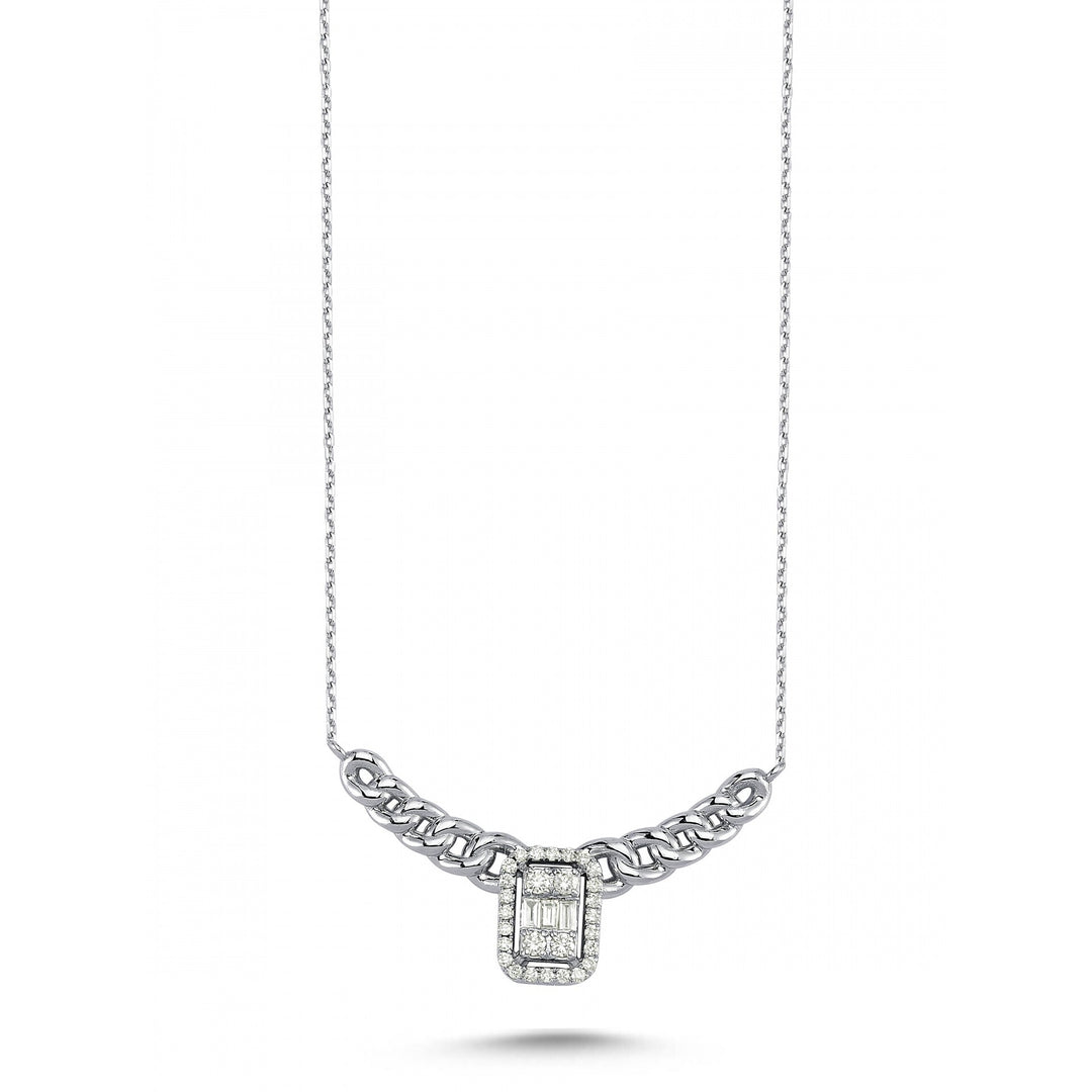 0.33 Karat Diamond Baguette Necklace