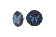 Solid Black Diamond Butterfly Earrings - Lady Elysium