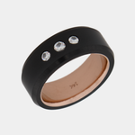 Load image into Gallery viewer, Black Diamond - Men’s Ring 8mm - Triple Stone With Sleeve - ARES - Elysium Black Diamond