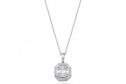 0.43 Karat Baguette Stone Set Diamond Necklace