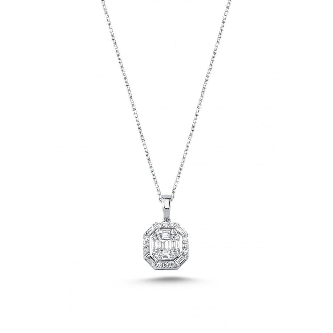 0.43 Karat Baguette Stone Set Diamond Necklace