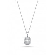 0.43 Karat Baguette Stone Set Diamond Necklace