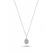 0.19 Karat GH SI Baguette Stone Set Diamond Necklace