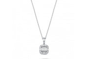 0.28 Karat GH SI Baguette Stone Set Diamond Necklace