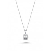 0.28 Karat GH SI Baguette Stone Set Diamond Necklace