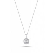 0.25 Karat Baguette Stone Set Diamond Necklace