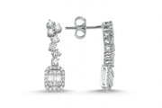 0.63 Karat Baguette Diamond Earrings