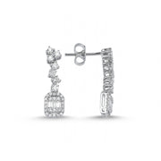 0.63 Karat Baguette Diamond Earrings
