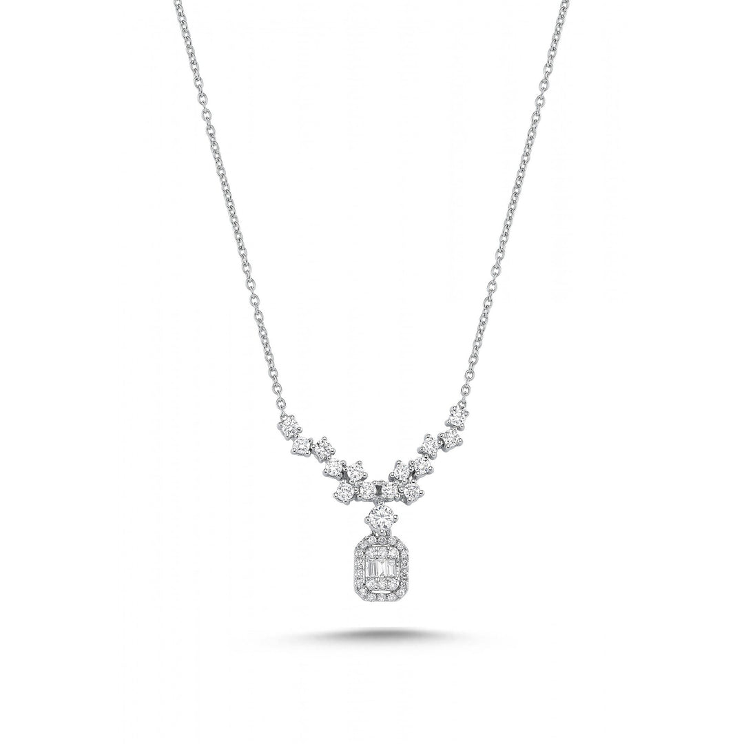 0.57 Karat Baguette Diamond Necklace