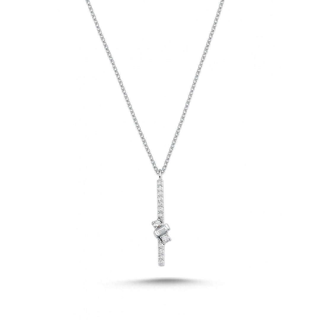 0.15 Karat Baguette Diamond Necklace
