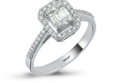 0.38 Karat Baguette Stone Set Diamond Ring