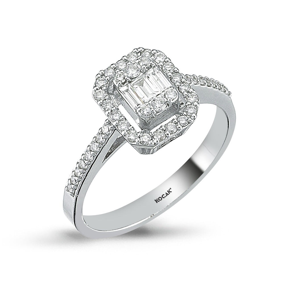 0.38 Karat Baguette Stone Set Diamond Ring