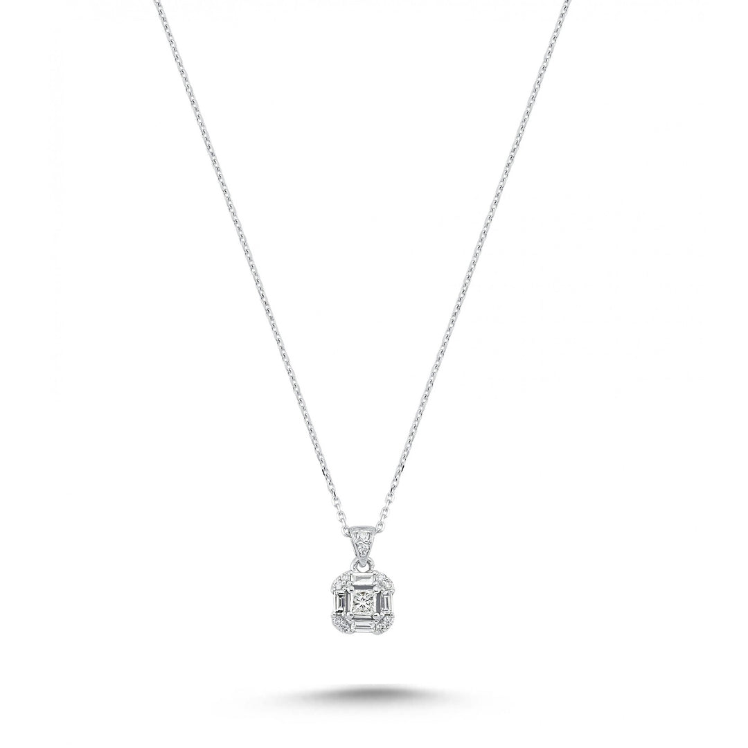 0.26 Karat Baguette Stone Set Diamond Necklace