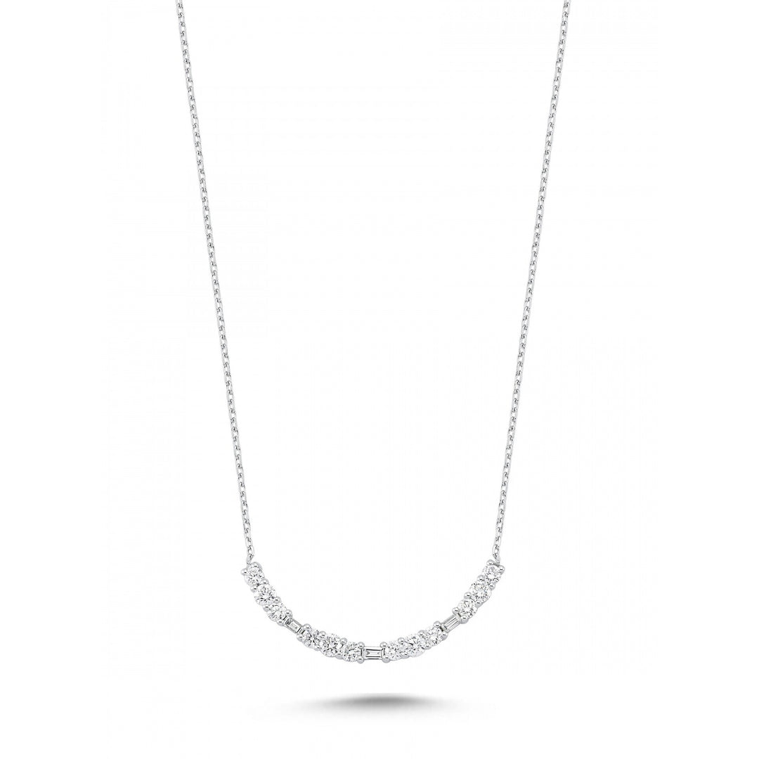 0.63 Karat Baguette Stone Set Diamond Necklace