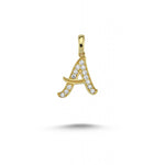 Load image into Gallery viewer, 14ct Stone Set Letter Pendant (Chain Not Included)