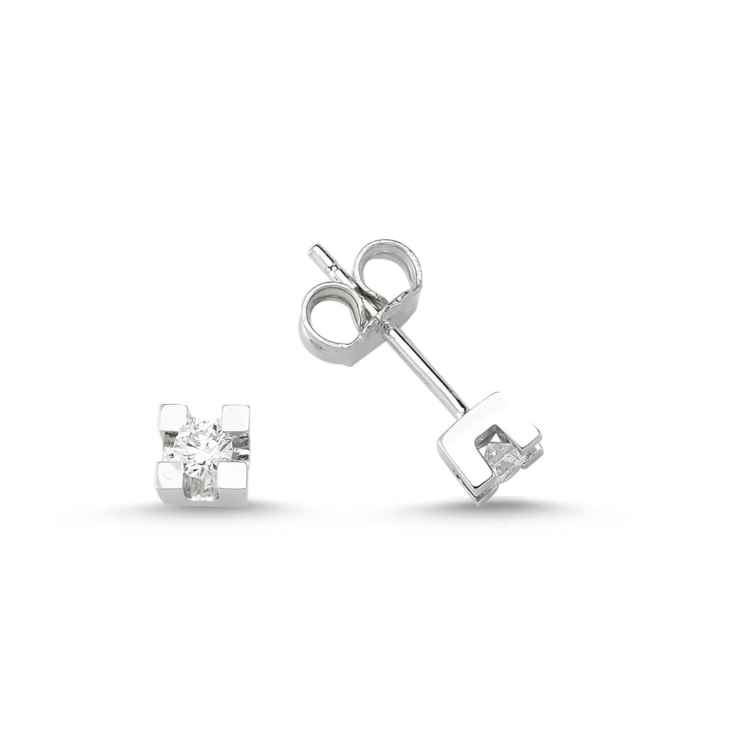 0.16 Karat EF SI Diamond Solitaire Earrings