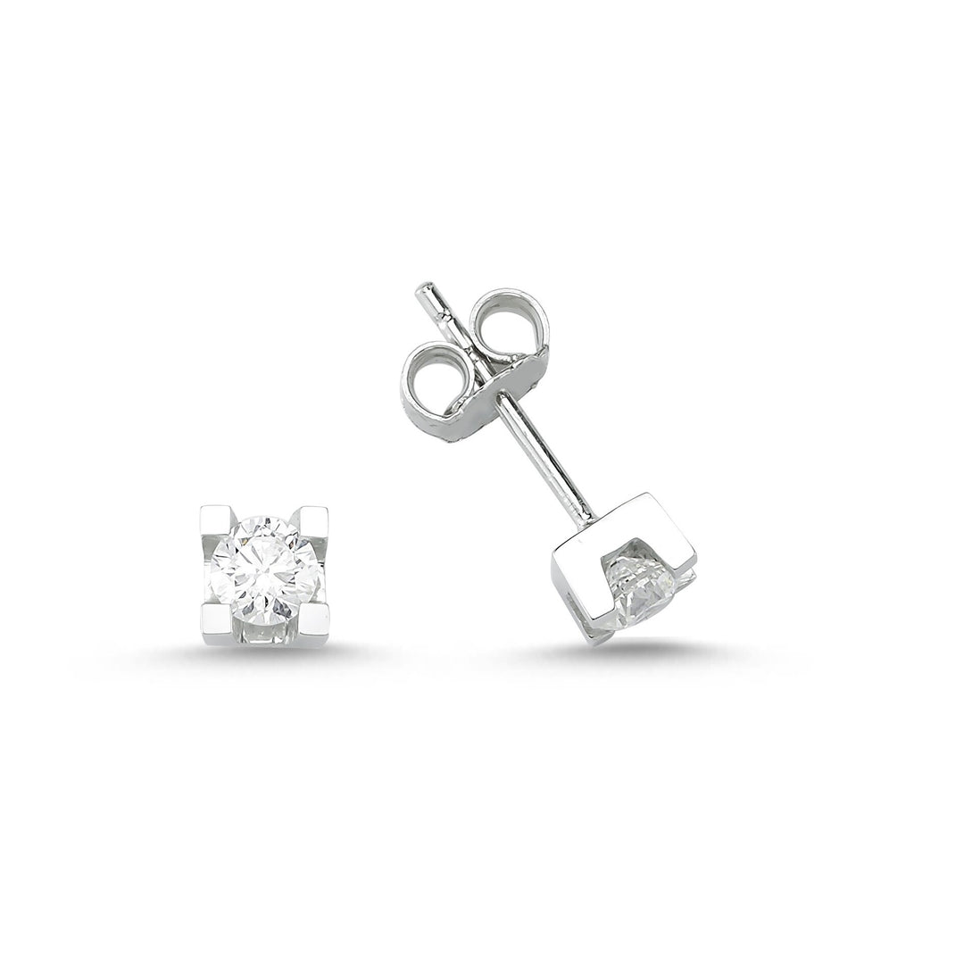 0.46 Karat EF SI Diamond Solitaire Earrings