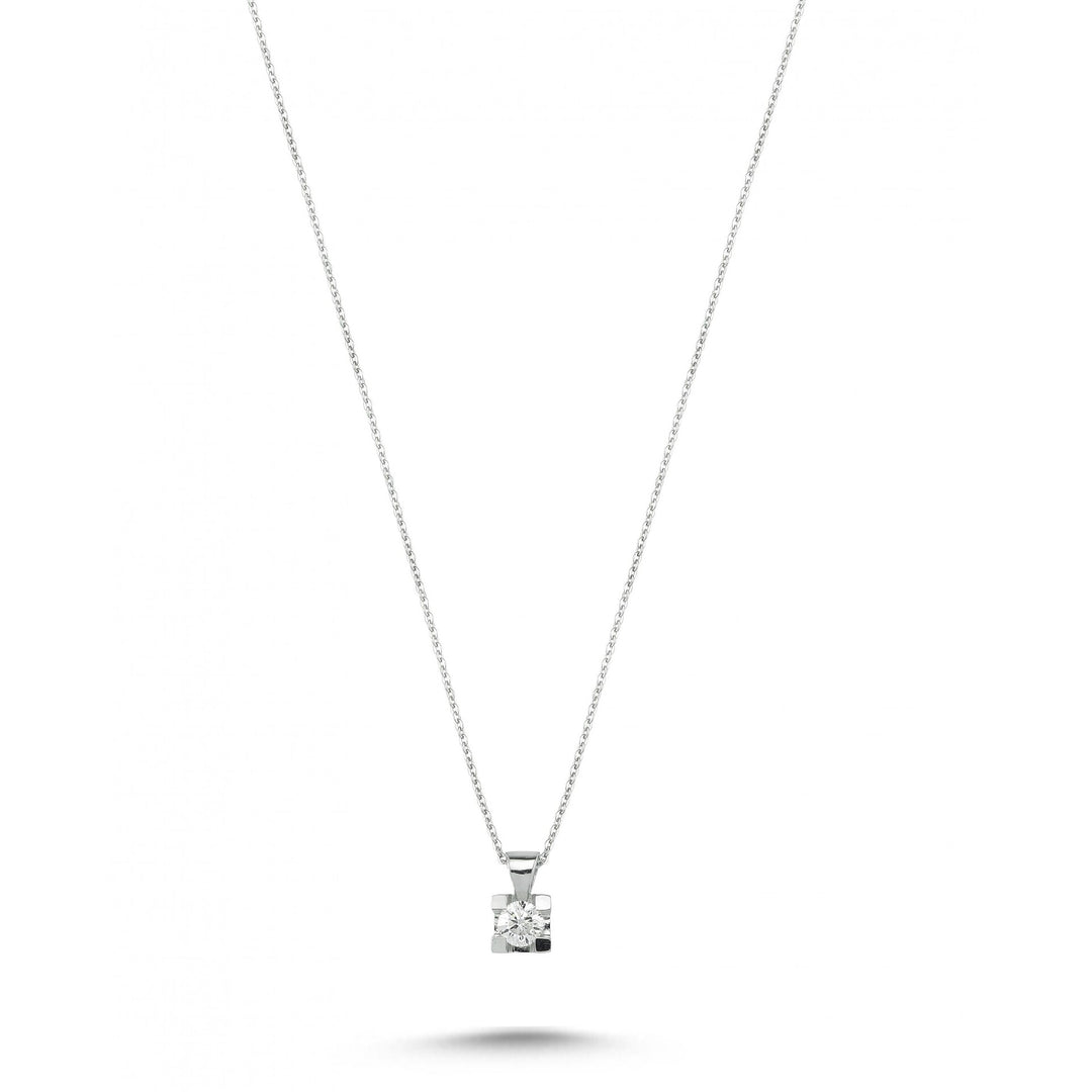 0.18 Karat GH SI Solitaire Diamond Necklace