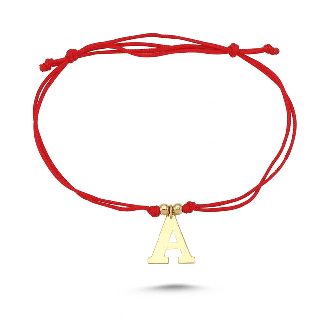 14ct Letter Gold Cord Bracelet