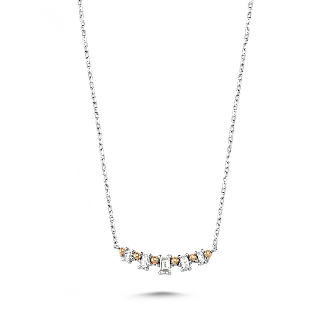 0.17 Karat Baguette Stone Set Diamond Necklace