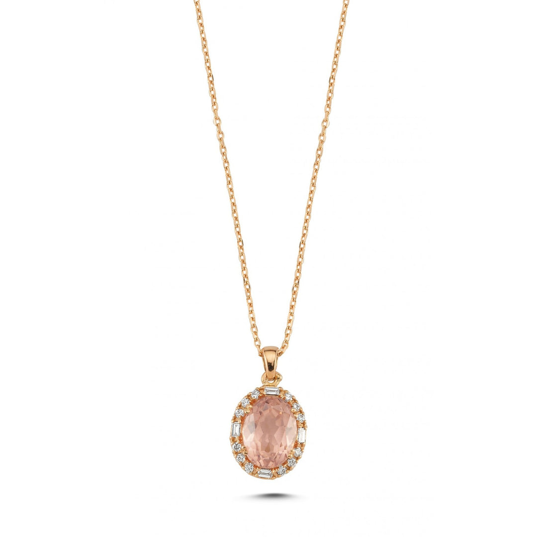 1.16 Karat Morganit Diamond Necklace