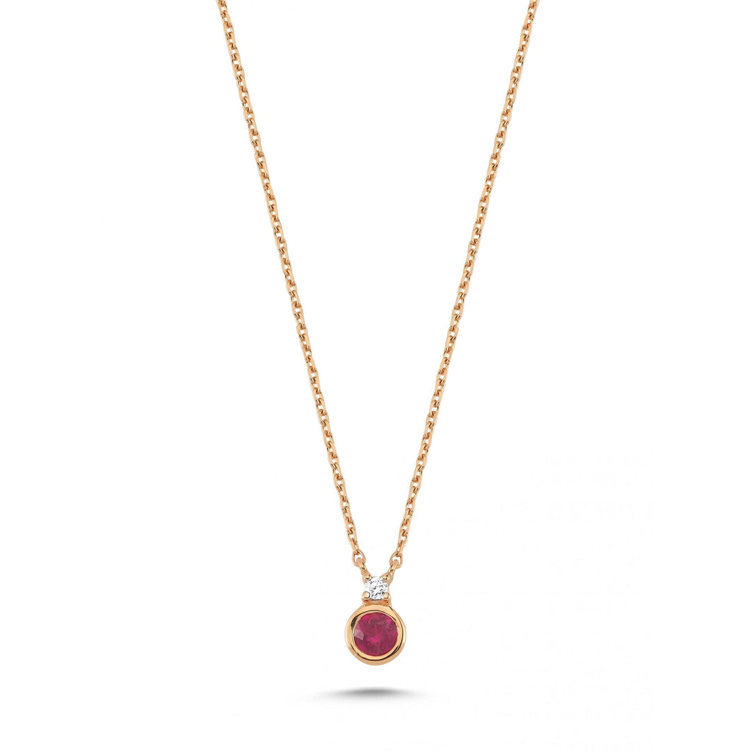 0.24 Karat Ruby Diamond Necklace