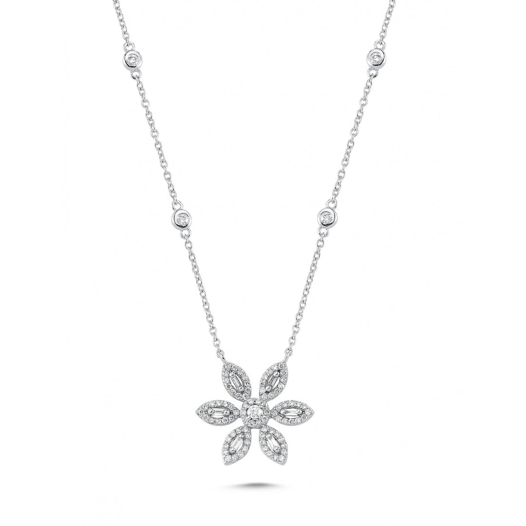 0.43 Karat Baguette Stone Set Diamond Necklace