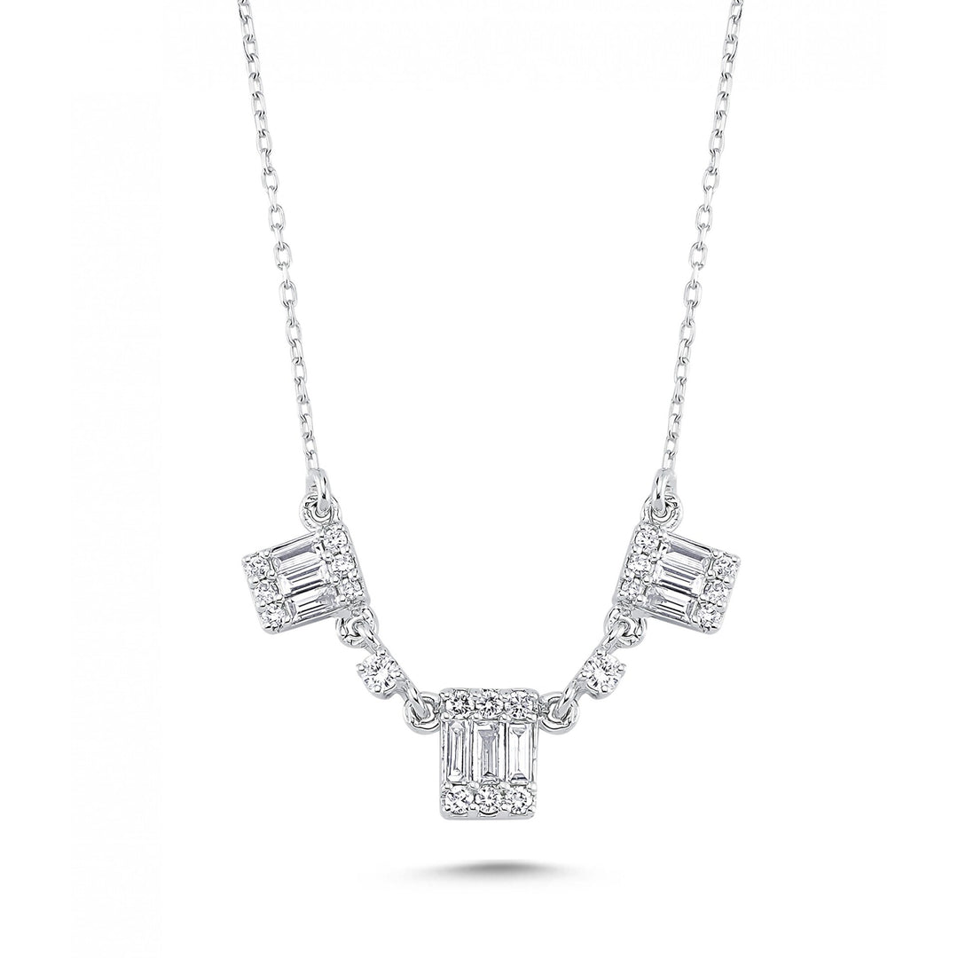 0.49 Karat Baguette Stone Set Diamond Necklace