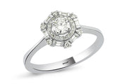 0.42 Karat Baguette Stone Set Diamond Ring