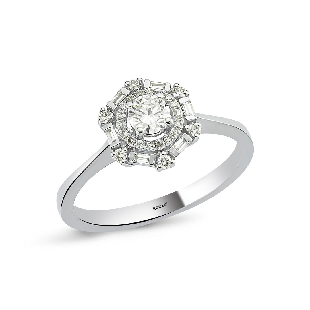 0.42 Karat Baguette Stone Set Diamond Ring
