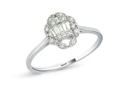 0.18 Karat Baguette Stone Set Diamond yüzük
