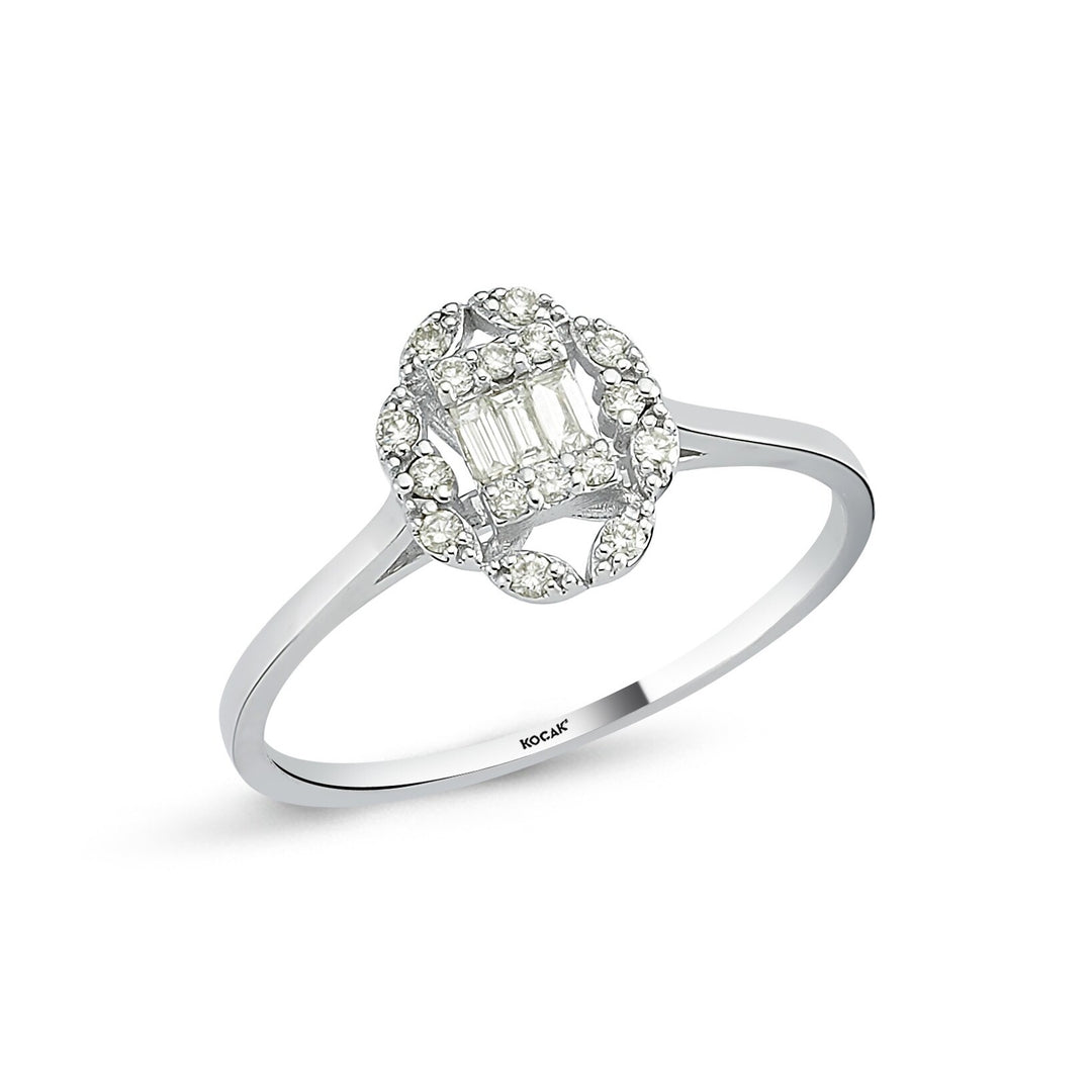 0.18 Karat Baguette Stone Set Diamond yüzük